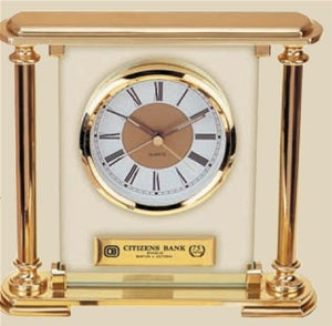 Gold and Glass Column Clock
