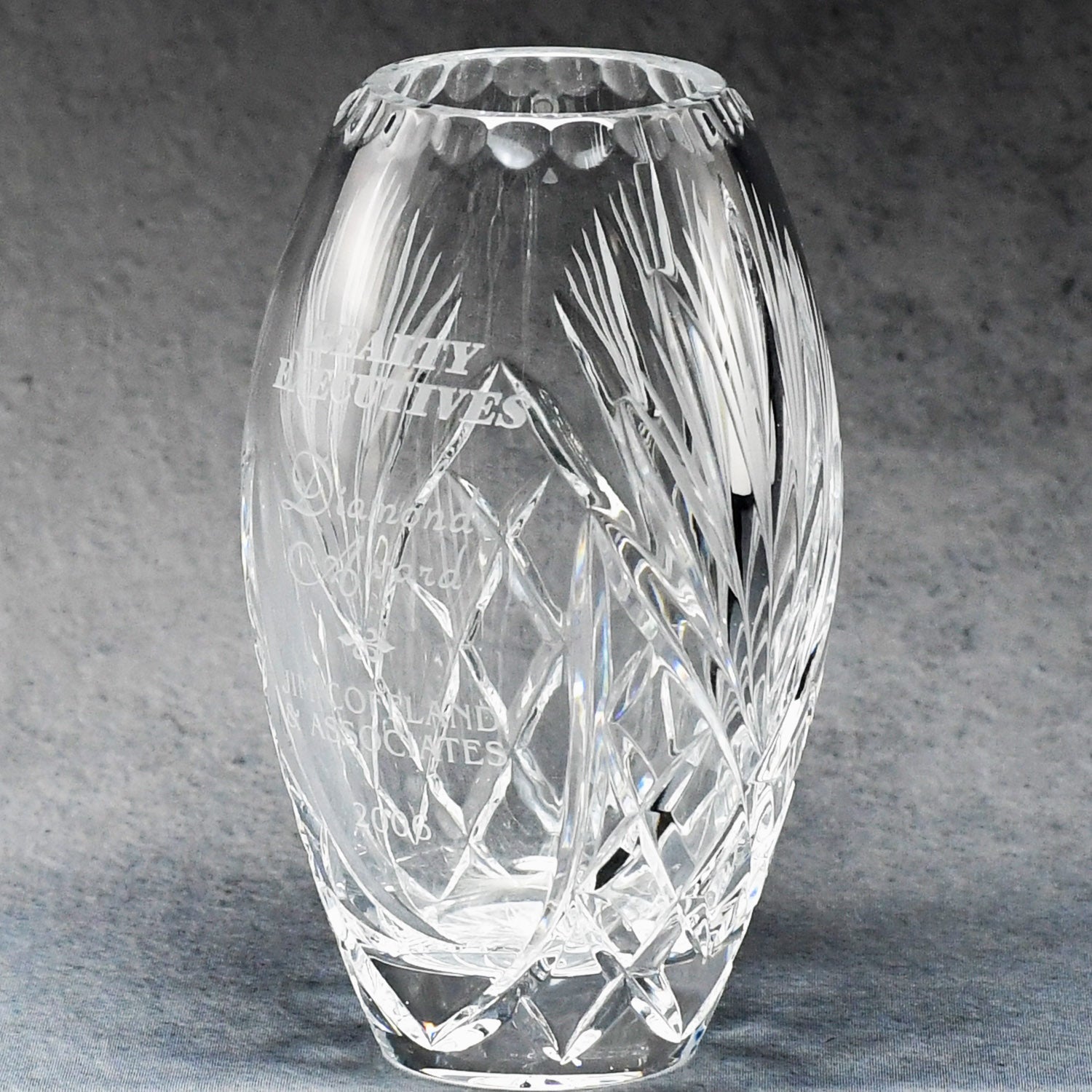 Crystal Barrel Vase